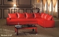Longueur en forme de L d'éponge de couleur rouge du sofa à haute densité 2.5m de chambre d'hôtel