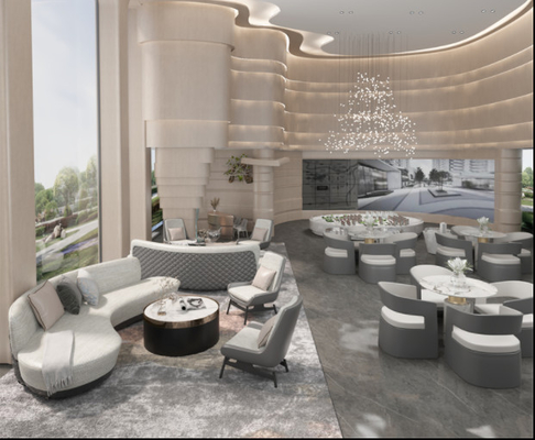 Meubles modernes de lobby d'hôtel avec la couleur claire d'Elments en métal écologique