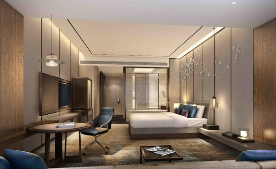 Conception moderne de meubles de chambre à coucher d'hôtel de luxe de Gelaimei d'accueil d'OEM