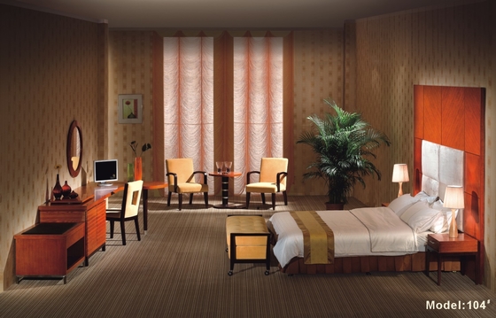 Gelaimei Cherry Color Hotel Bedroom Furniture place avec la coiffeuse en bois solide