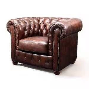 accueil en cuir d'OEM de divan de bouton de Brown de conception de luxe de 210cm