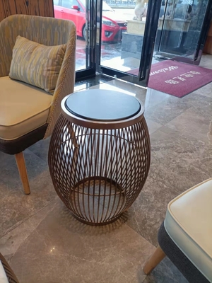 Tables basses 430*550mm rondes modernes de luxe de nid pour le lobby d'hôtel