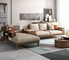 Couleur de noix de meubles de la villa ISO9001 avec la tapisserie d'ameublement L sofa de tissu de forme