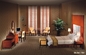 Gelaimei Cherry Color Hotel Bedroom Furniture place avec la coiffeuse en bois solide