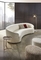 Chambre d'hôtel ISO18001 standard Sofa Curved Tufted White Sofa 2200*900*800mm
